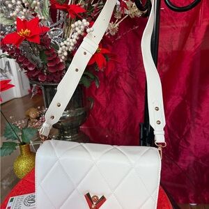 Valentino Orlandi White Quilted Crossbody Bag